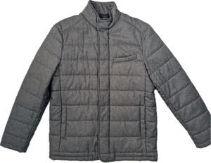 BANANA REPUBLIC Sz Large Lightweight Insulated Field Jacket Gray Flannel Fabric